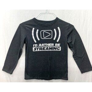 Childrens Place Gray Graphic Long Sleeve T-shirt I'd Rather Be Gaming M 7/8